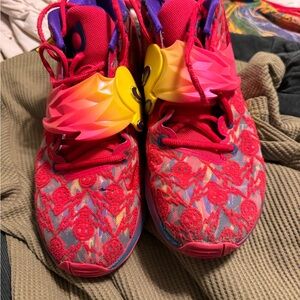 Nike KDs Red and Yellow Athletic Shoes